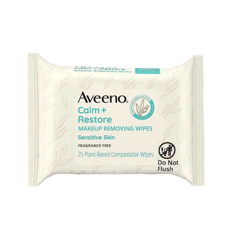 Aveeno Makeup Remover Wipes, Gentle Face Wipes, Fragrance-Free Facial Wipes